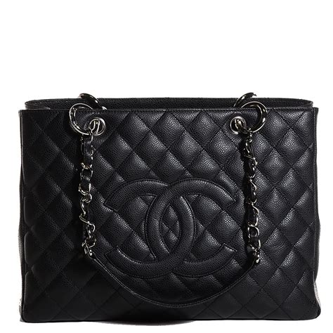 chanel tote quilted caviar|CHANEL Caviar Quilted Grand Shopping Tote GST Black.